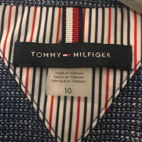 Tommy Hilfiger Skirt Suit Women Size 10 Blue Tweed 2-Piece Set Blazer & Skirt - Picture 9 of 10